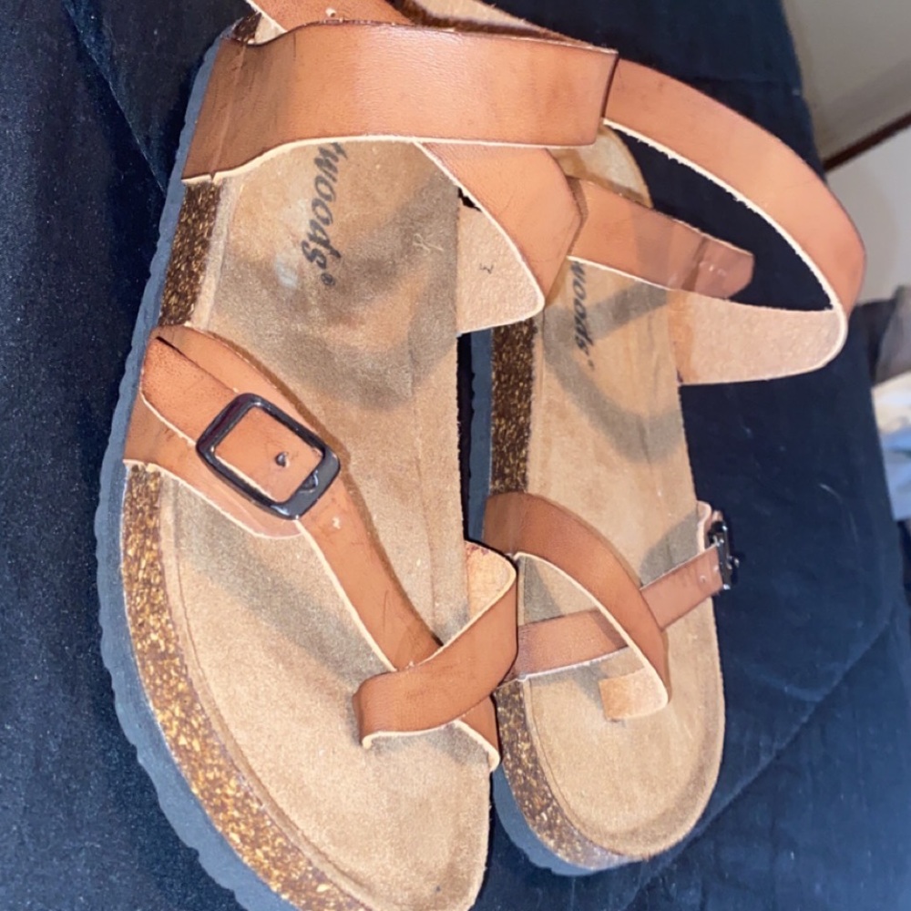 Birkenstocks size 7 color;brown only never worn bought and they didn’t fit
